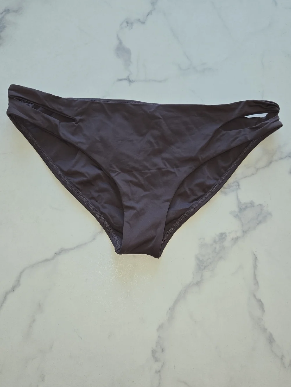 L Space Sensual Solids Estella Classic Hipster Bottom Swimsuit Brown Size L NWT